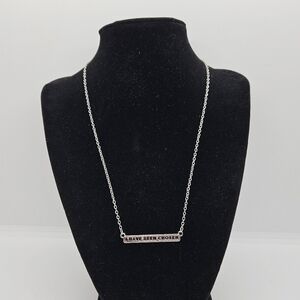 Disney Pixar I Have Been Chosen bar pendant necklace silver tone Toy Story